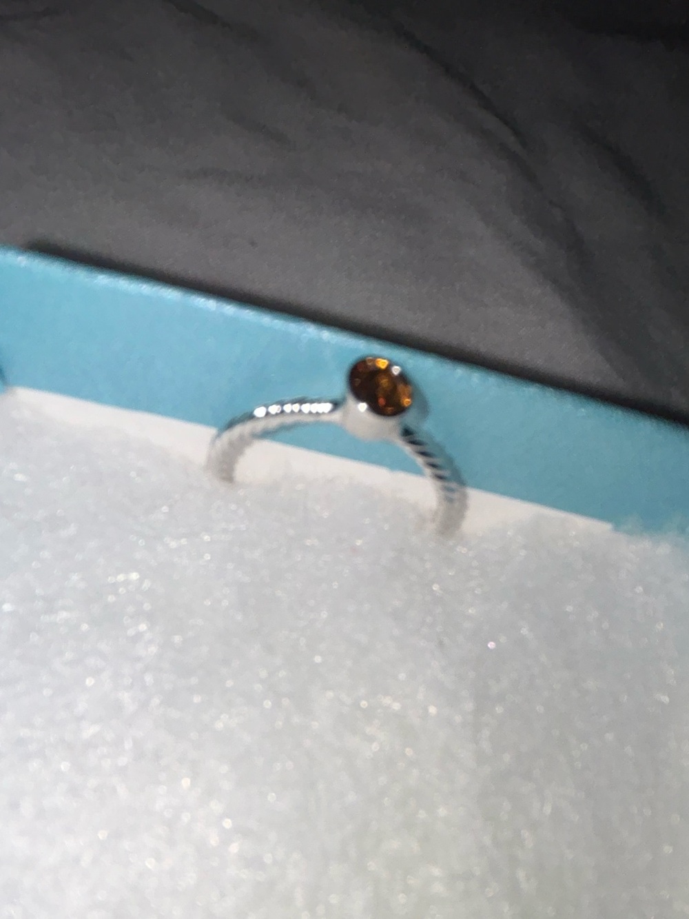 Silver Twisted Band November Birthstone Ring - Unbranded